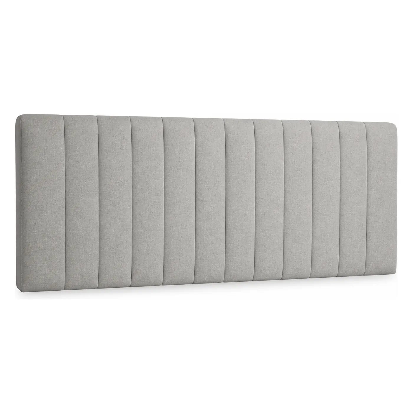 Tête de lit FamBed gris clair, entièrement rembourrée de tissu d’ameublement certifié OEKO-TEX® STANDARD 100.