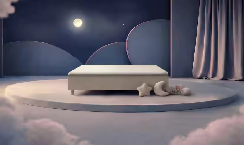 Lit familial FAMBED en beige, 220 × 210 cm, sans tête de lit