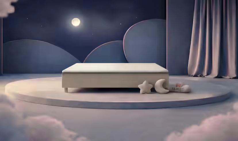 Lit familial FAMBED en beige, 240 × 200 cm, sans tête de lit