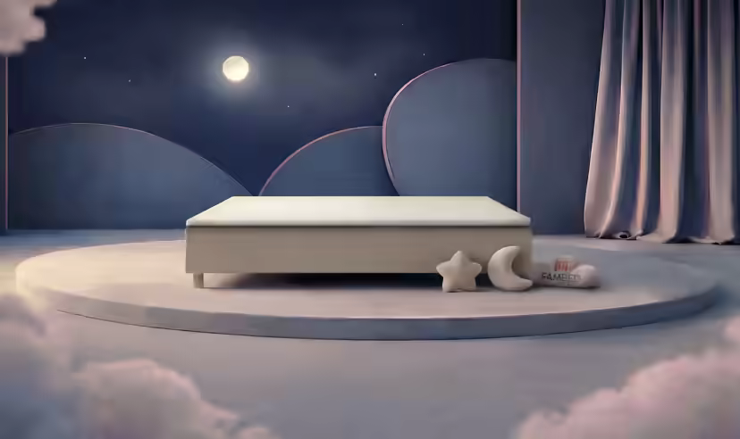 Lit familial FAMBED en beige, 250 × 200 cm, sans tête de lit
