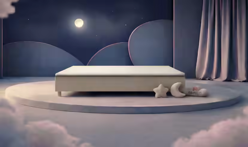 Lit familial FAMBED en beige, 280 × 200 cm, sans tête de lit