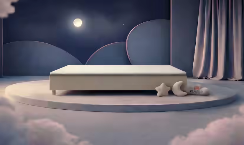 Lit familial FAMBED en beige, 300 × 200 cm, sans tête de lit