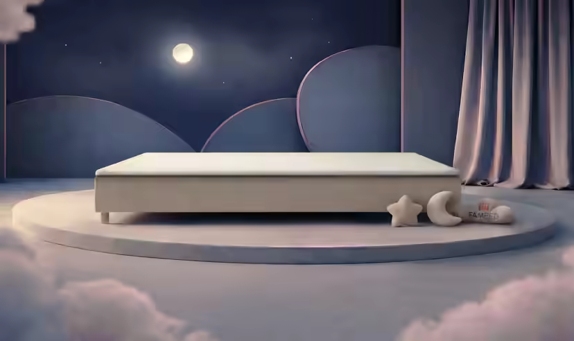 Lit familial FAMBED en beige, 340 × 200 cm, sans tête de lit