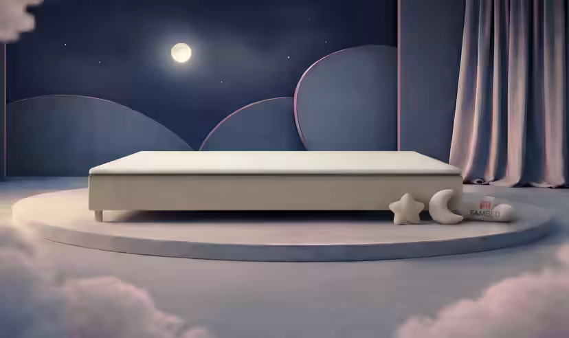 Lit familial FAMBED en beige, 350 × 200 cm, sans tête de lit