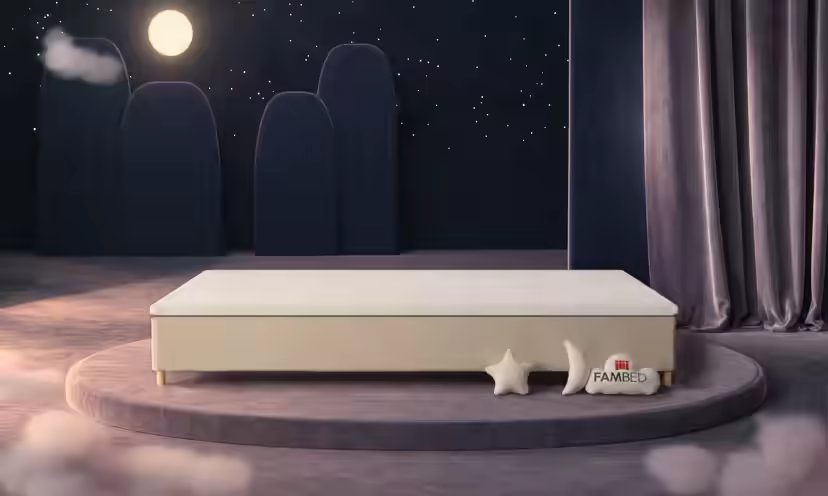 Lit familial FAMBED en beige, 350 × 200 cm, sans tête de lit